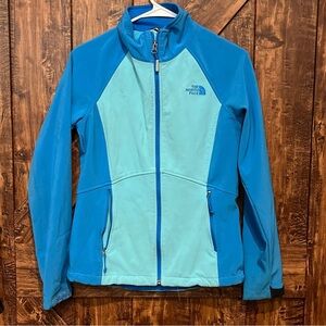The North‎ Face Womens Full Zip Softshell Jacket Blue Teal S EUC